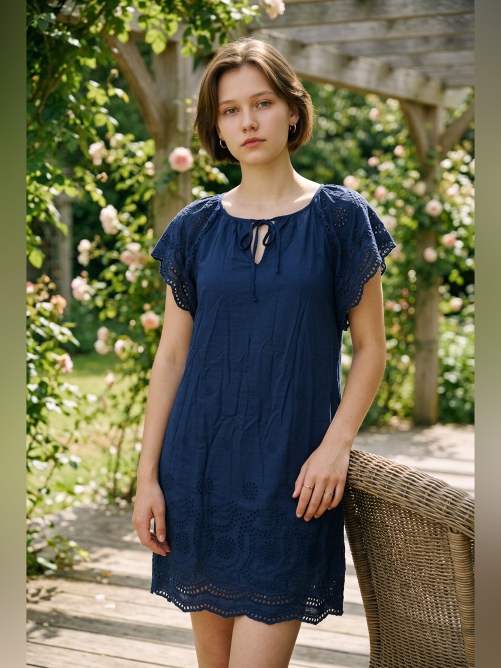 Madewell Embroidered Eyelet Moontide Dress Sz XS